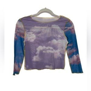 Mesh Cloud Colorful See-Through Top